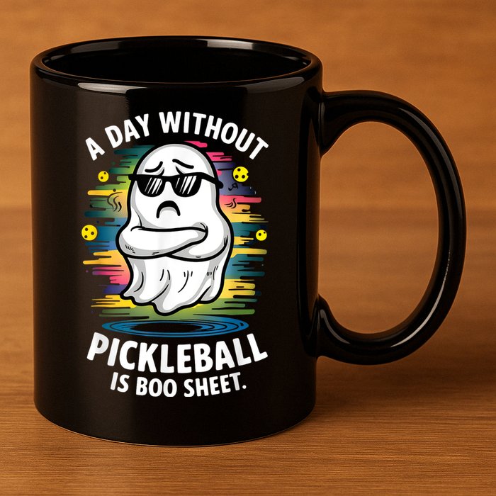 Funny Ghost A Day Without Pickleball Is Boo Sheet 11oz C Handle Ceramic Mug