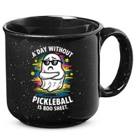 Funny Ghost A Day Without Pickleball Is Boo Sheet 15oz Campfire Ceramic Mug