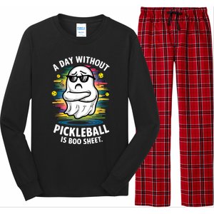 Funny Ghost A Day Without Pickleball Is Boo Sheet Long Sleeve Pajama Set