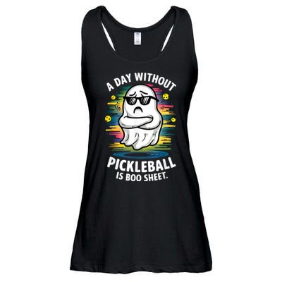 Funny Ghost A Day Without Pickleball Is Boo Sheet Ladies Essential Flowy Tank