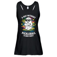Funny Ghost A Day Without Pickleball Is Boo Sheet Ladies Essential Flowy Tank