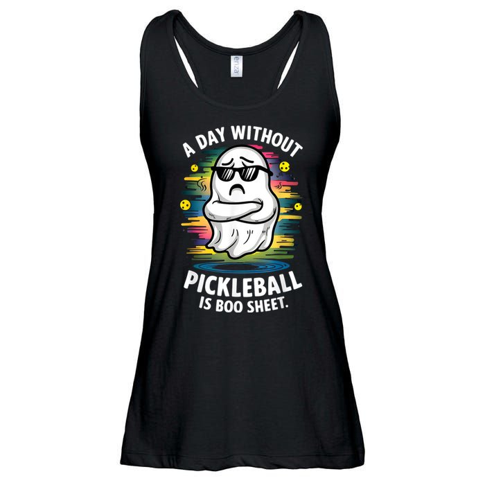 Funny Ghost A Day Without Pickleball Is Boo Sheet Ladies Essential Flowy Tank