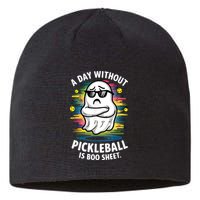 Funny Ghost A Day Without Pickleball Is Boo Sheet Sustainable Beanie