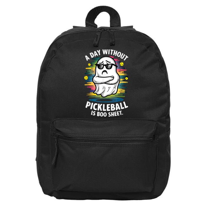 Funny Ghost A Day Without Pickleball Is Boo Sheet 16 in Basic Backpack