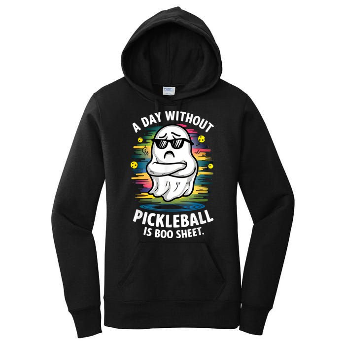 Funny Ghost A Day Without Pickleball Is Boo Sheet Women's Pullover Hoodie