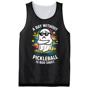 Funny Ghost A Day Without Pickleball Is Boo Sheet Mesh Reversible Basketball Jersey Tank