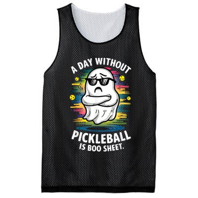 Funny Ghost A Day Without Pickleball Is Boo Sheet Mesh Reversible Basketball Jersey Tank