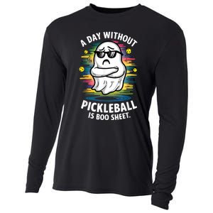 Funny Ghost A Day Without Pickleball Is Boo Sheet Cooling Performance Long Sleeve Crew