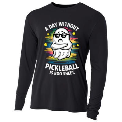 Funny Ghost A Day Without Pickleball Is Boo Sheet Cooling Performance Long Sleeve Crew