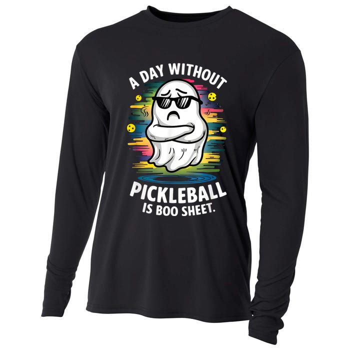 Funny Ghost A Day Without Pickleball Is Boo Sheet Cooling Performance Long Sleeve Crew