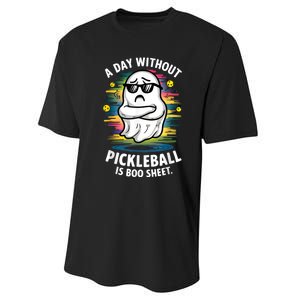 Funny Ghost A Day Without Pickleball Is Boo Sheet Performance Sprint T-Shirt