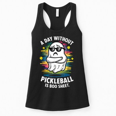 Funny Ghost A Day Without Pickleball Is Boo Sheet Womens Tank Top