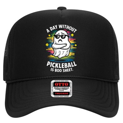 Funny Ghost A Day Without Pickleball Is Boo Sheet Trucker Hat