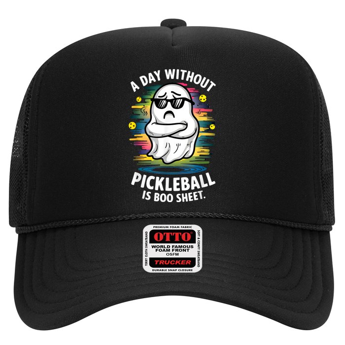 Funny Ghost A Day Without Pickleball Is Boo Sheet Trucker Hat