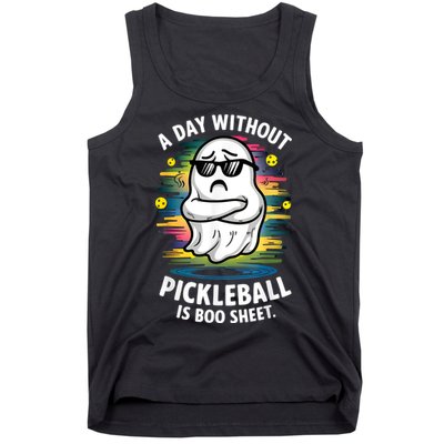 Funny Ghost A Day Without Pickleball Is Boo Sheet Tank Top
