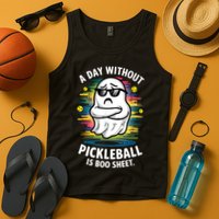 Funny Ghost A Day Without Pickleball Is Boo Sheet Tank Top