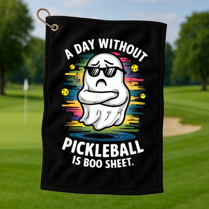 Funny Ghost A Day Without Pickleball Is Boo Sheet Golf Towel