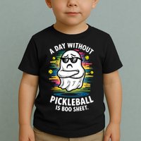 Funny Ghost A Day Without Pickleball Is Boo Sheet Toddler T-Shirt