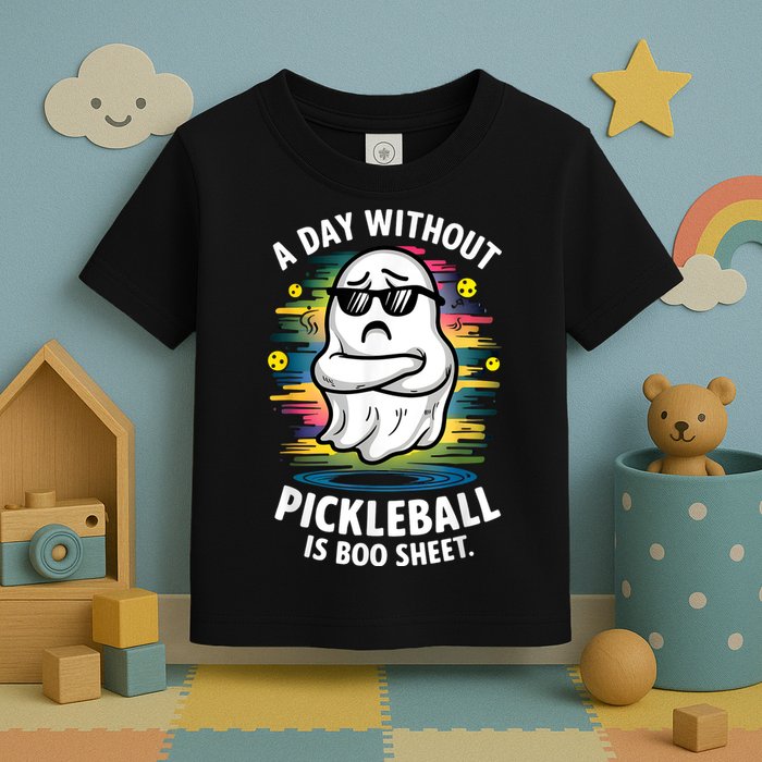 Funny Ghost A Day Without Pickleball Is Boo Sheet Toddler T-Shirt