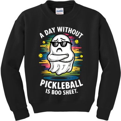 Funny Ghost A Day Without Pickleball Is Boo Sheet Kids Sweatshirt