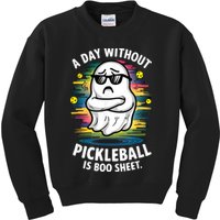 Funny Ghost A Day Without Pickleball Is Boo Sheet Kids Sweatshirt