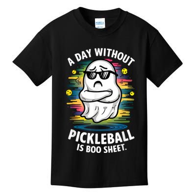 Funny Ghost A Day Without Pickleball Is Boo Sheet Kids T-Shirt