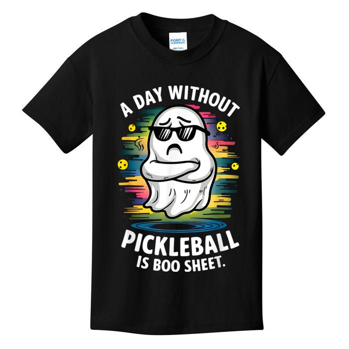 Funny Ghost A Day Without Pickleball Is Boo Sheet Kids T-Shirt