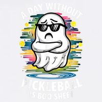 Funny Ghost A Day Without Pickleball Is Boo Sheet Garment-Dyed Sweatshirt
