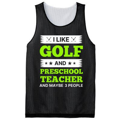 Funny Golf And Preschool Teacher Slogan Print Mesh Reversible Basketball Jersey Tank