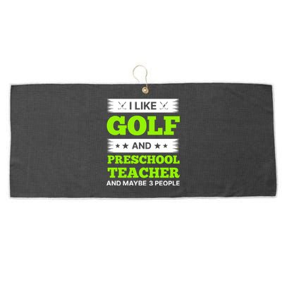 Funny Golf And Preschool Teacher Slogan Print Large Microfiber Waffle Golf Towel