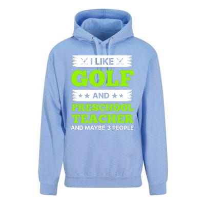 Funny Golf And Preschool Teacher Slogan Print Unisex Surf Hoodie