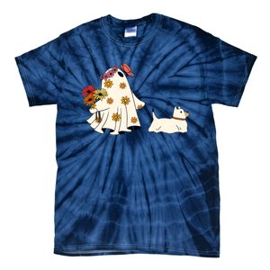 Funny Ghost And Dog Halloween Tie-Dye T-Shirt