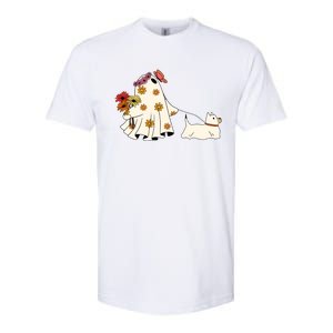 Funny Ghost And Dog Halloween Softstyle CVC T-Shirt