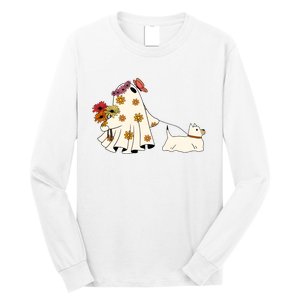 Funny Ghost And Dog Halloween Long Sleeve Shirt