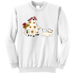 Funny Ghost And Dog Halloween Sweatshirt