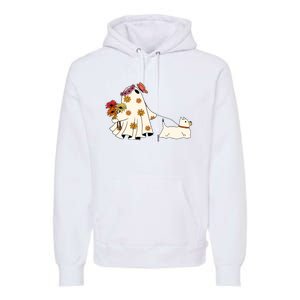 Funny Ghost And Dog Halloween Premium Hoodie