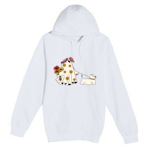 Funny Ghost And Dog Halloween Premium Pullover Hoodie