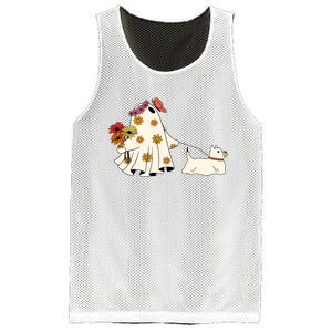 Funny Ghost And Dog Halloween Mesh Reversible Basketball Jersey Tank