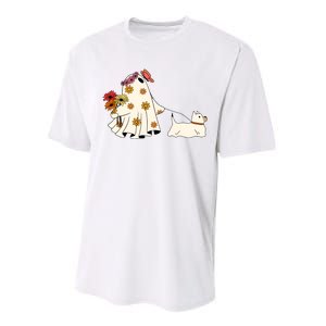 Funny Ghost And Dog Halloween Performance Sprint T-Shirt