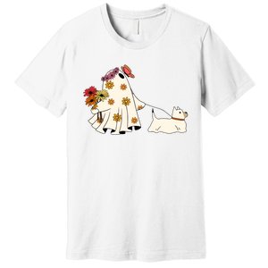 Funny Ghost And Dog Halloween Premium T-Shirt