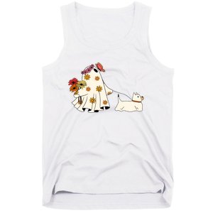 Funny Ghost And Dog Halloween Tank Top