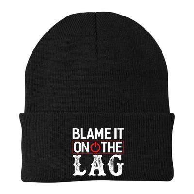 Funny Gamer Blame It On The Lag Gaming Cool Gift Knit Cap Winter Beanie