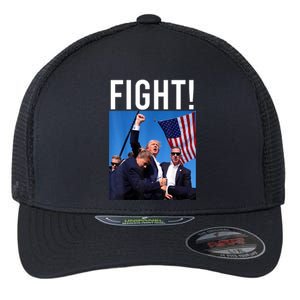 Fight God Bless President Trump Donald Gift Flexfit Unipanel Trucker Cap