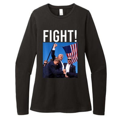 Fight God Bless President Trump Donald Gift Womens CVC Long Sleeve Shirt