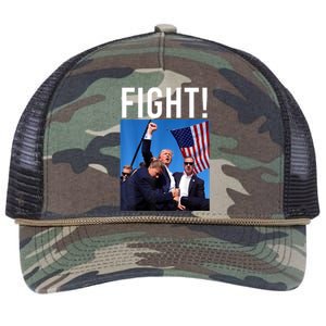 Fight God Bless President Trump Donald Gift Retro Rope Trucker Hat Cap