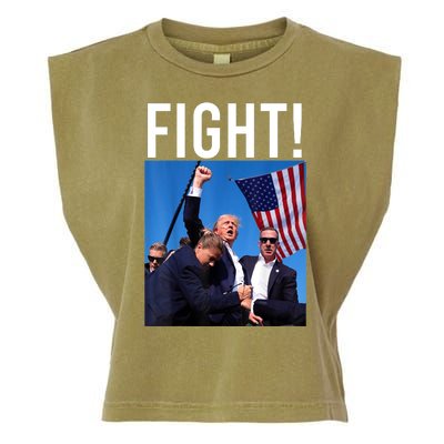 Fight God Bless President Trump Donald Gift Garment-Dyed Women's Muscle Tee