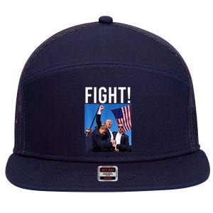 Fight God Bless President Trump Donald Gift 7 Panel Mesh Trucker Snapback Hat