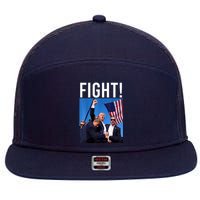 Fight God Bless President Trump Donald Gift 7 Panel Mesh Trucker Snapback Hat