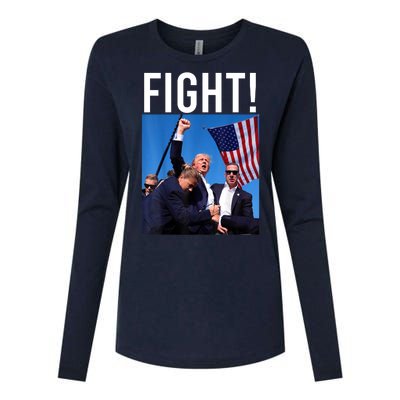 Fight God Bless President Trump Donald Gift Womens Cotton Relaxed Long Sleeve T-Shirt