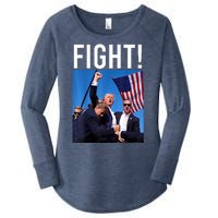 Fight God Bless President Trump Donald Gift Women's Perfect Tri Tunic Long Sleeve Shirt